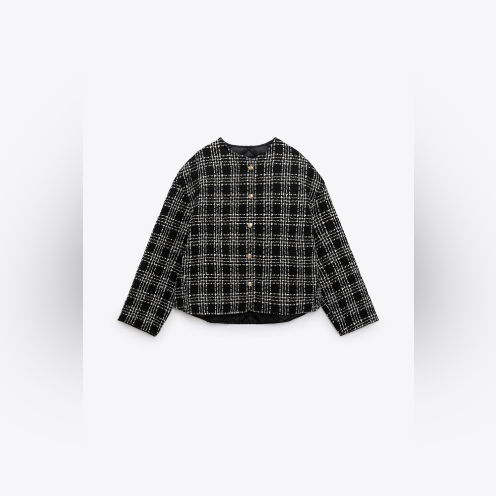 Zara Textured Weave Quilted Jacket